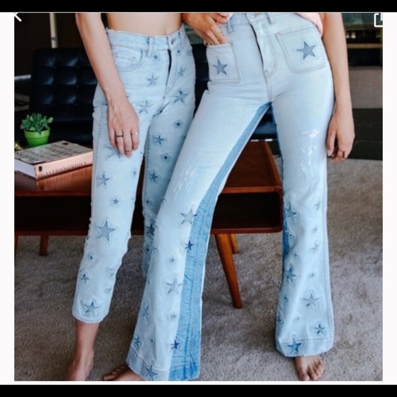 tight bell bottom jeans